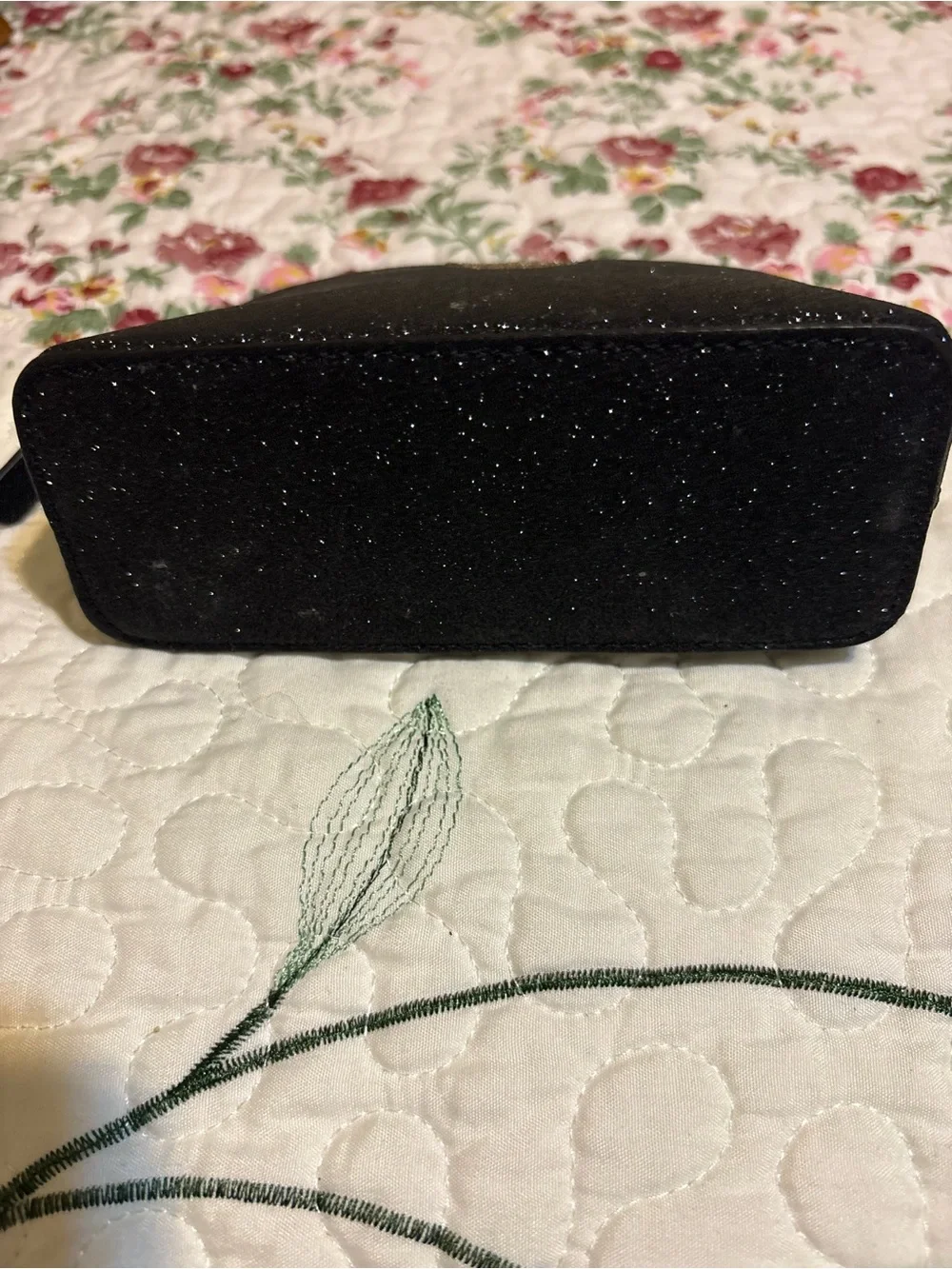 kate spade Black Glitter Dome Cosmetic Pouch